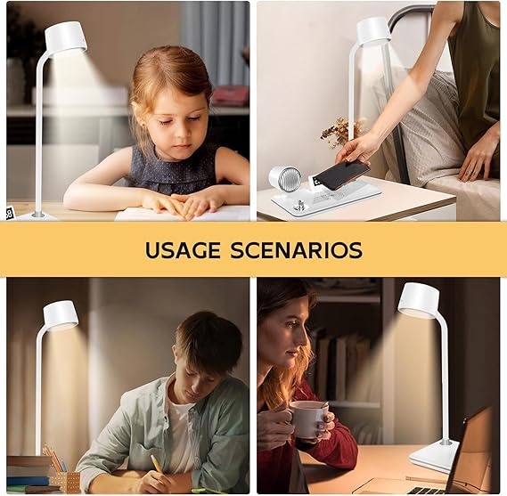LED Desk Lamp with Wireless Charger and Bluetooth Speaker