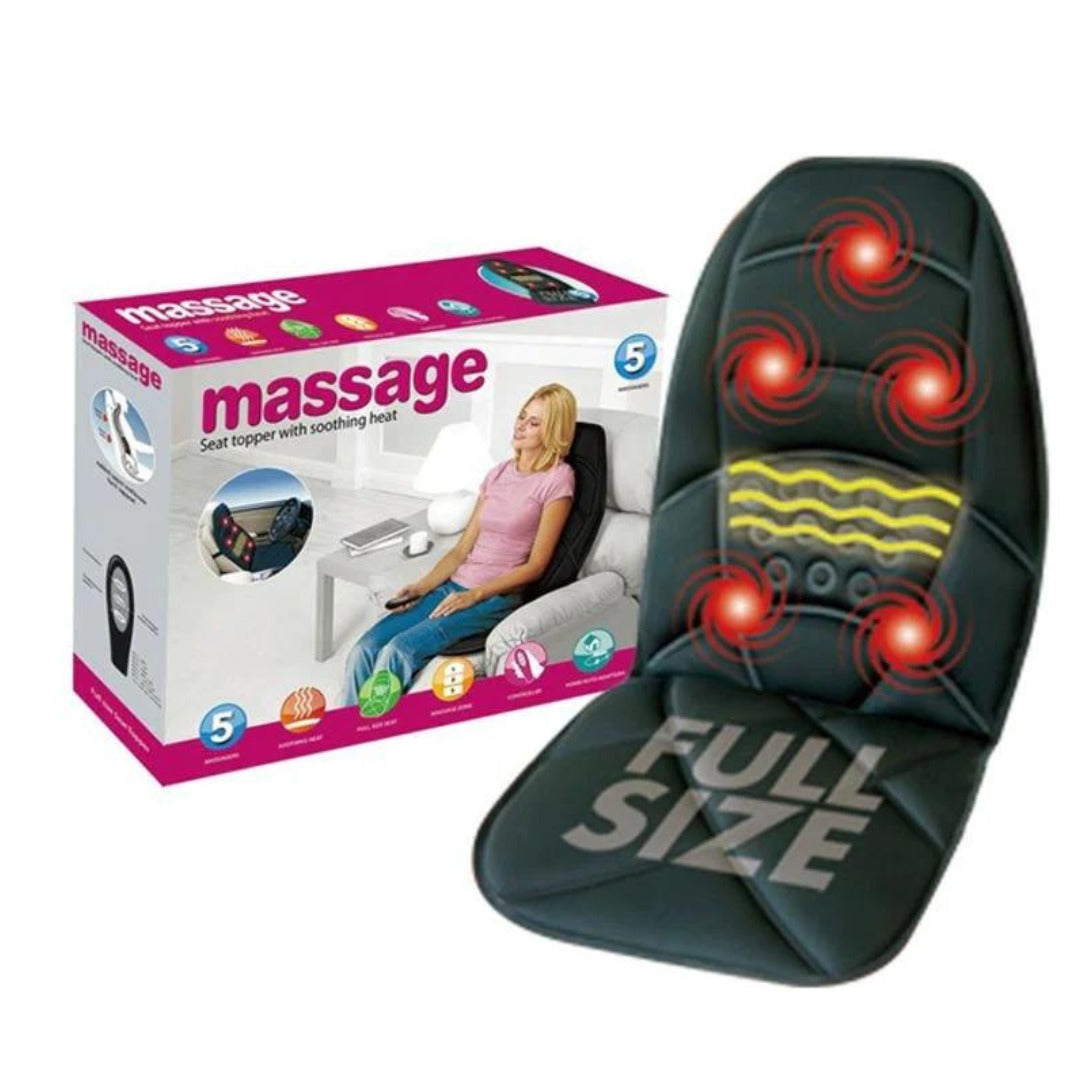 Massage Full Size Seat Topper Back And Neck Massager With Soothing Heat Function